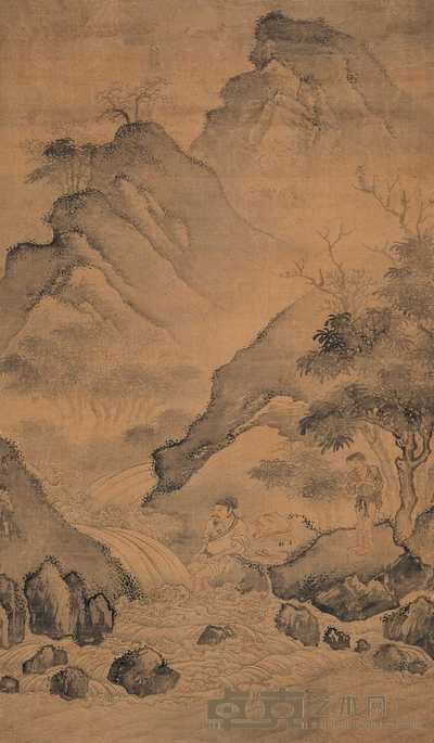 戴进 临溪濯足图 立轴 126×73cm